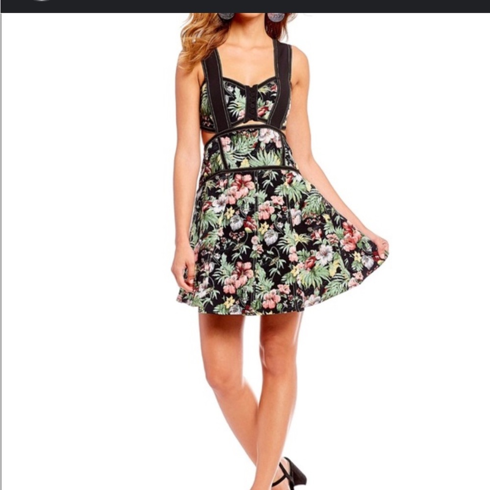 Gianni Bini Floral Cutout Dress